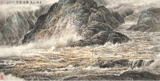 为国家画中堂的著名画家王俊松《黄河万里图》插图2题字网