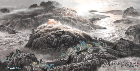 为国家画中堂的著名画家王俊松《黄河万里图》插图3题字网