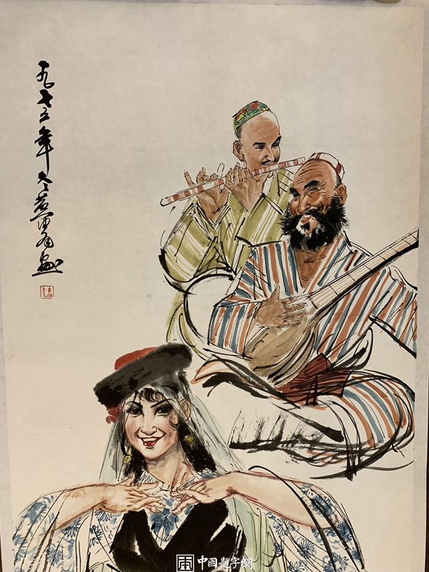 重磅收藏-现代著名画家黄胄先生新疆人物作品【库尔班大叔与毛驴】插图