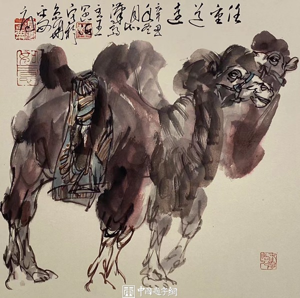 新汉画创始人著名画家王阔海水墨画《骆驼与驴》插图3