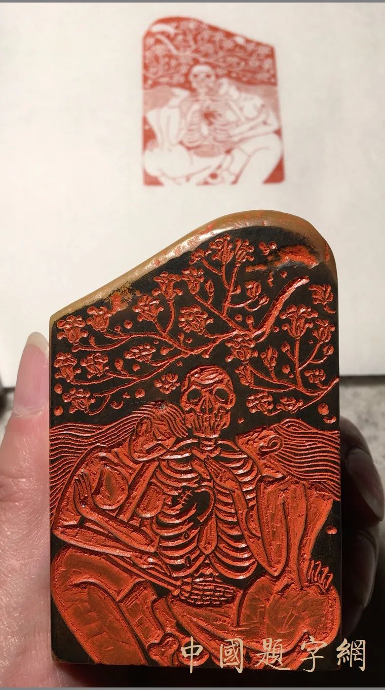 著名篆刻艺术家张翀作品《玉兰花下的尸陀林》|印章定制收藏插图