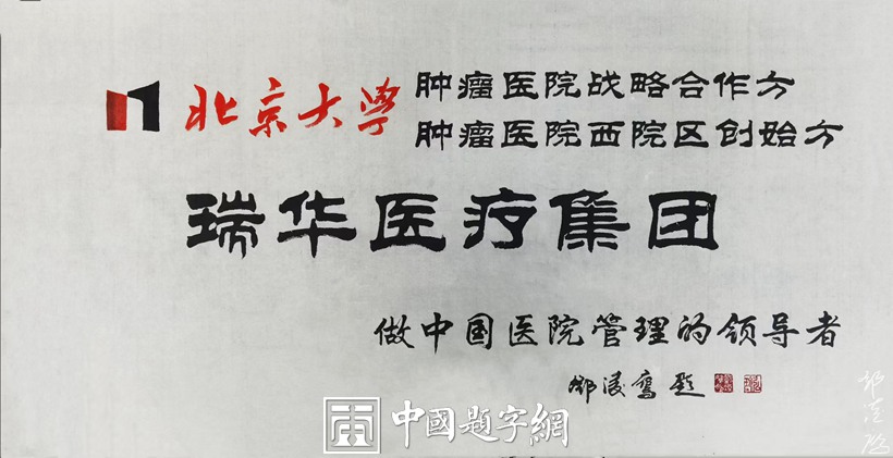 书法名家邓凌鹰为医疗机构题字《瑞华医疗集团》