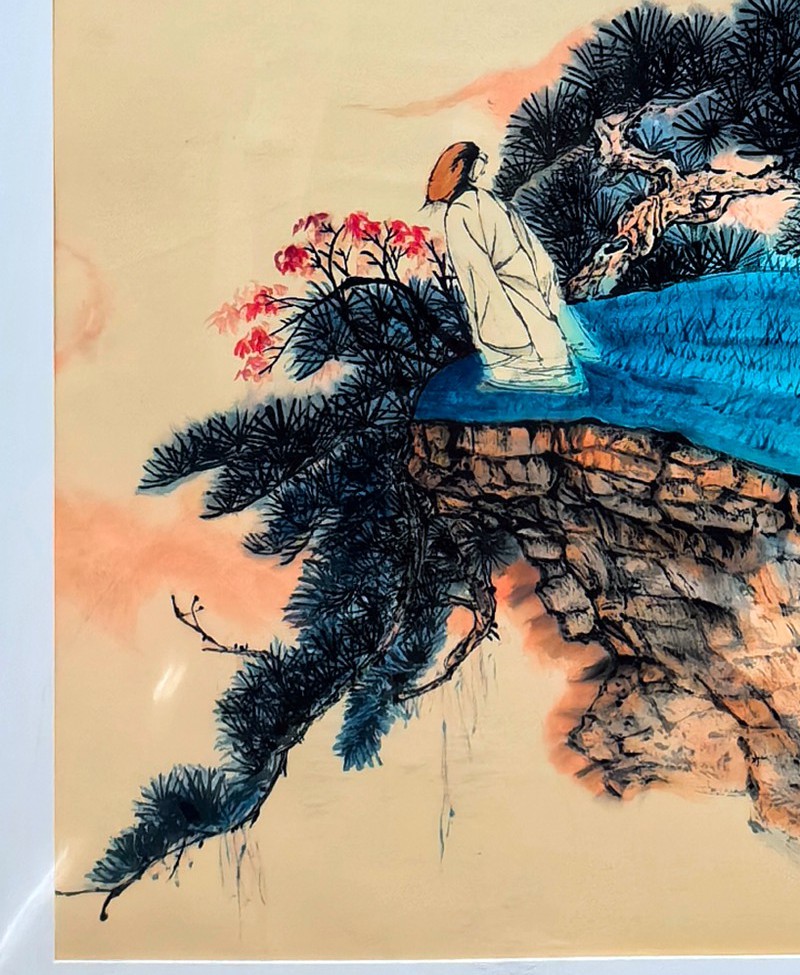 重磅收藏|著名书画家令狐伟鹏国画青绿山水《仙山云景图》插图2