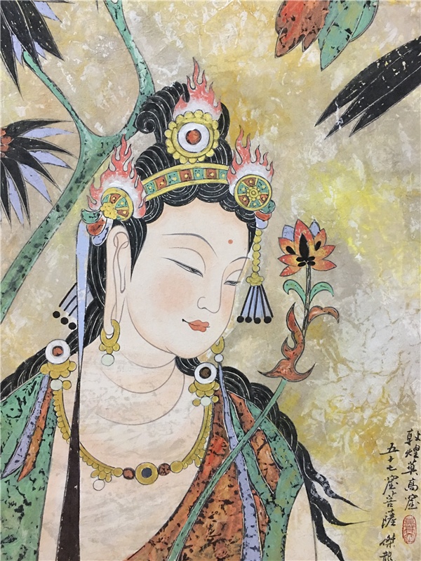 名家书画定制｜画家张杰龙为金驼国际酒店创作壁画《飞天迎宾图》插图4