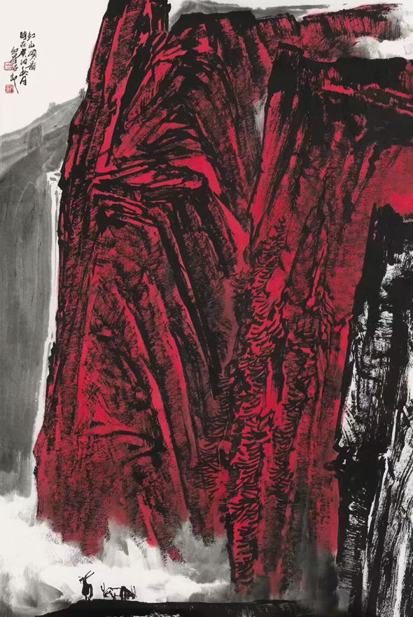 书画名家郭红星精品山水画定制收藏【红山颂】插图2