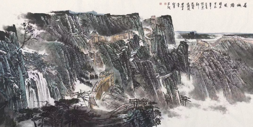 书画名家郭红星精品山水画定制收藏【长城雄风】插图1
