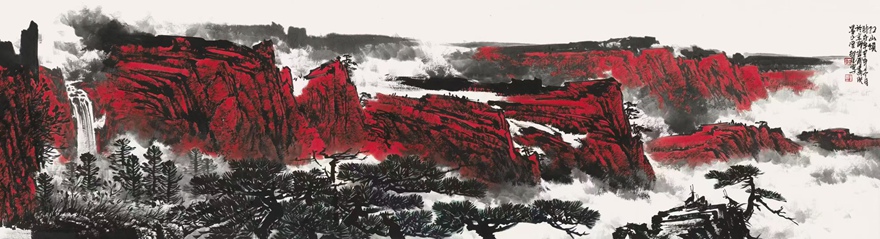 书画名家郭红星精品山水画定制收藏【红山颂6】插图1