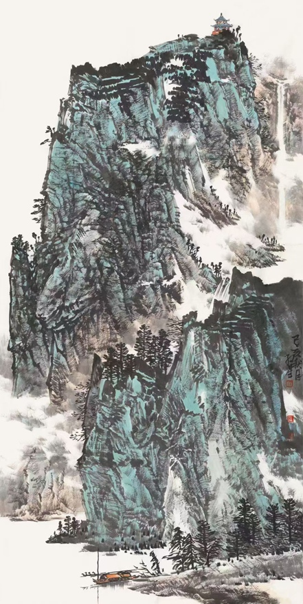 书画名家郭红星精品山水画定制收藏【峰峦叠翠】插图1 书画名家郭红星精品山水画定制收藏【峰峦叠翠】插图1