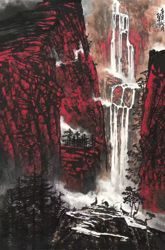 书画名家郭红星精品山水画定制收藏【红山颂2】插图1