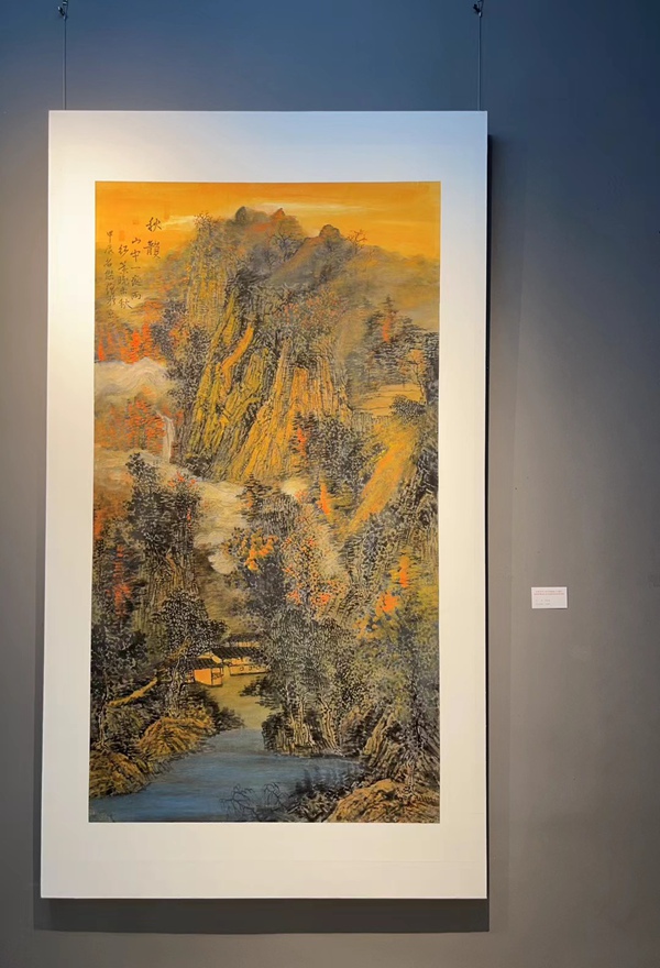 书画名家刘名杰古典山水画定制收藏【金色秋韵】插图1