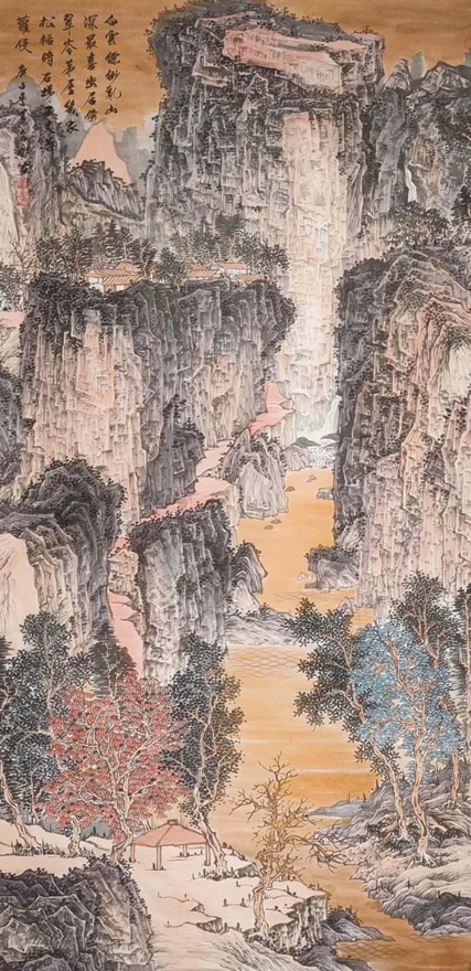 书画名家刘名杰古典山水画定制收藏【幽居云水】插图1