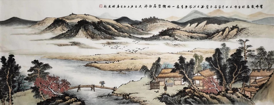 书画名家刘名杰古典山水画定制收藏【溪山幽居图】插图1