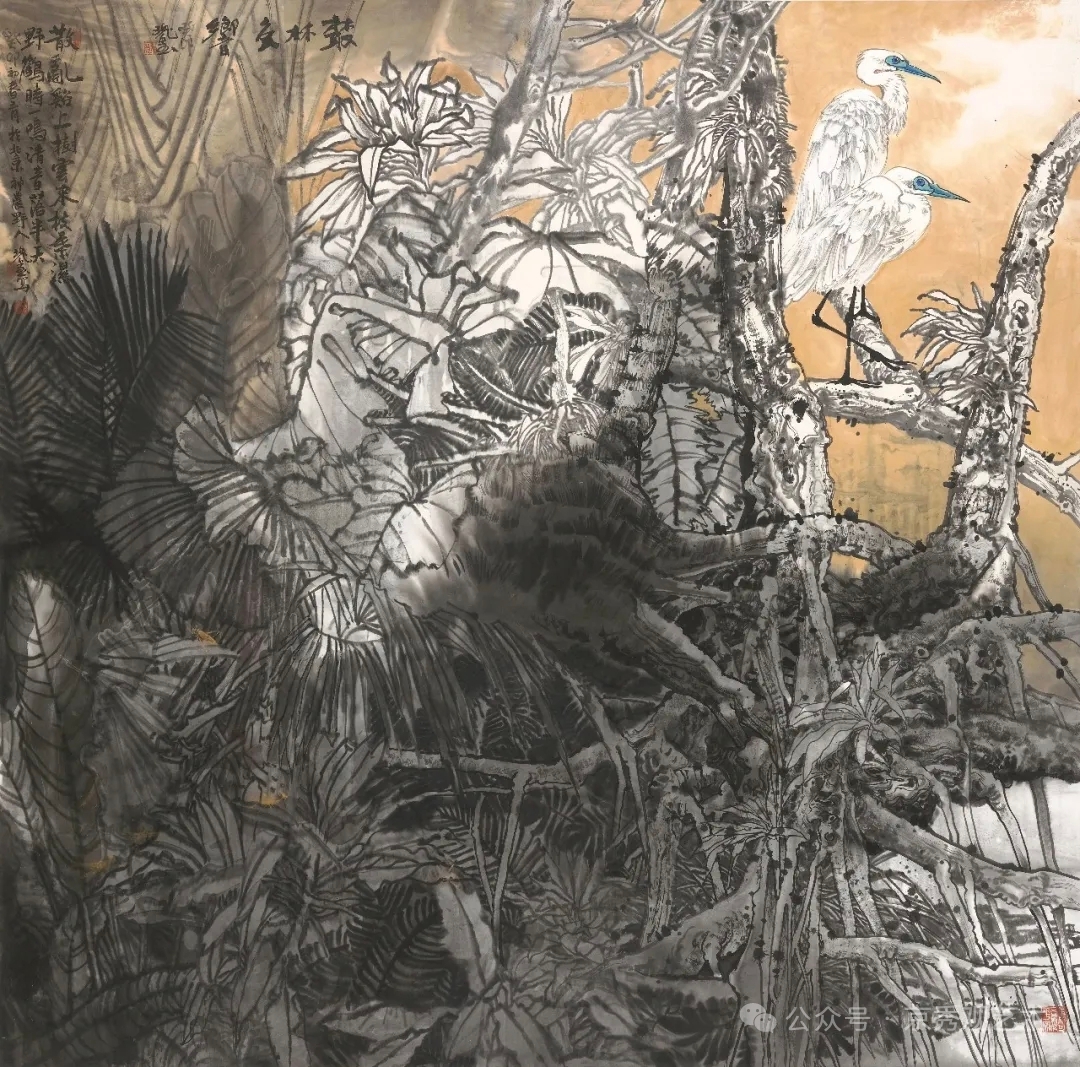 名家郑瑰玺重彩花鸟画作品定制收藏 【群鹤起舞·佳音频传】插图2