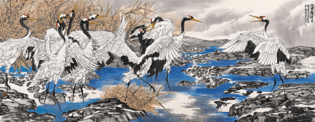 名家郑瑰玺重彩花鸟画作品定制收藏 【鹤舞江天·千里传佳音】插图3 名家郑瑰玺重彩花鸟画作品定制收藏 【鹤舞江天·千里传佳音】插图3