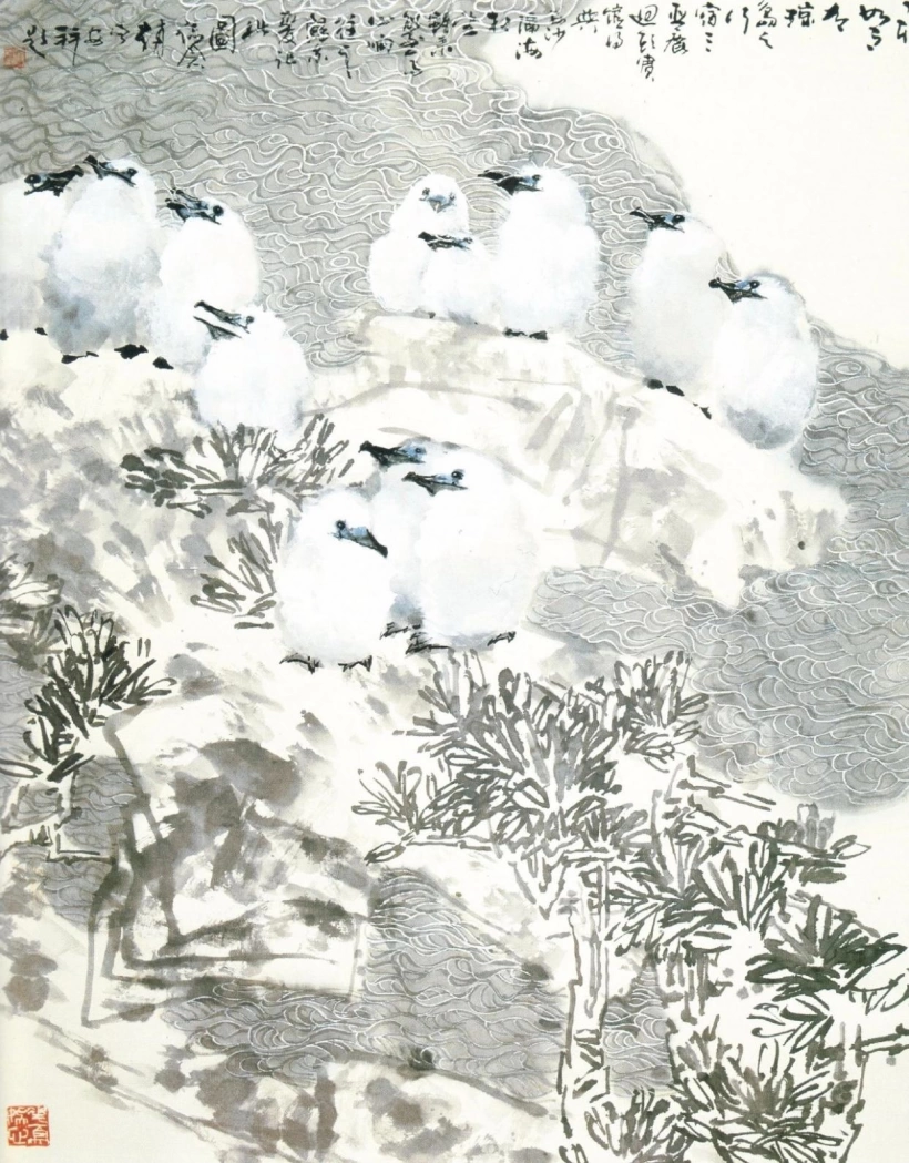 赵宁安国画艺术欣赏-草木得生趣 鸟雀蕴天机插图4