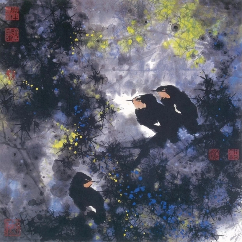 赵宁安国画艺术欣赏-草木得生趣 鸟雀蕴天机插图5