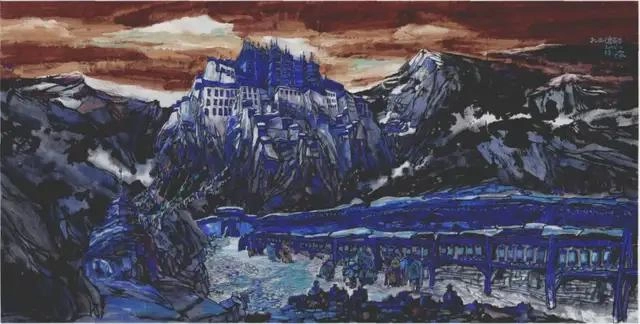 陆天宁国画艺术欣赏-八载西藏情，高原山水魂插图1