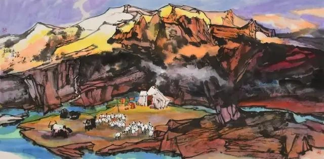 陆天宁国画艺术欣赏-八载西藏情，高原山水魂插图6