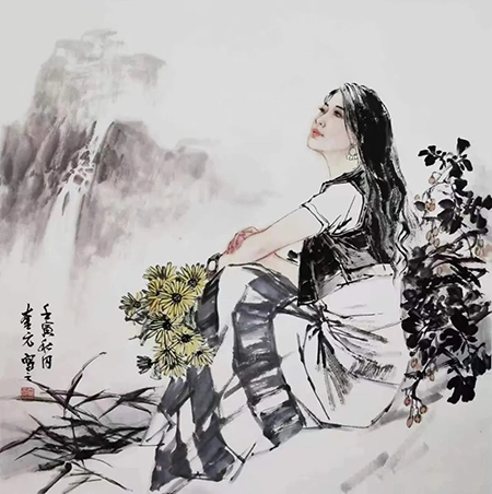 尚奎元工笔人物画艺术作品欣赏定制插图1