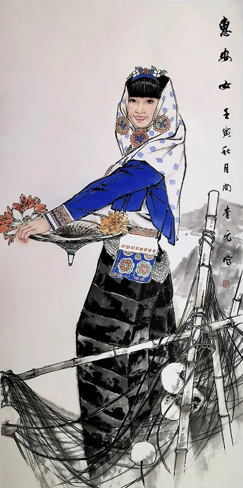 尚奎元工笔人物画艺术作品欣赏定制插图2