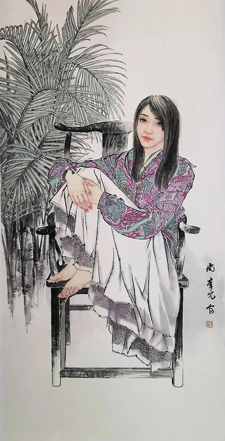 尚奎元工笔人物画艺术作品欣赏定制插图3