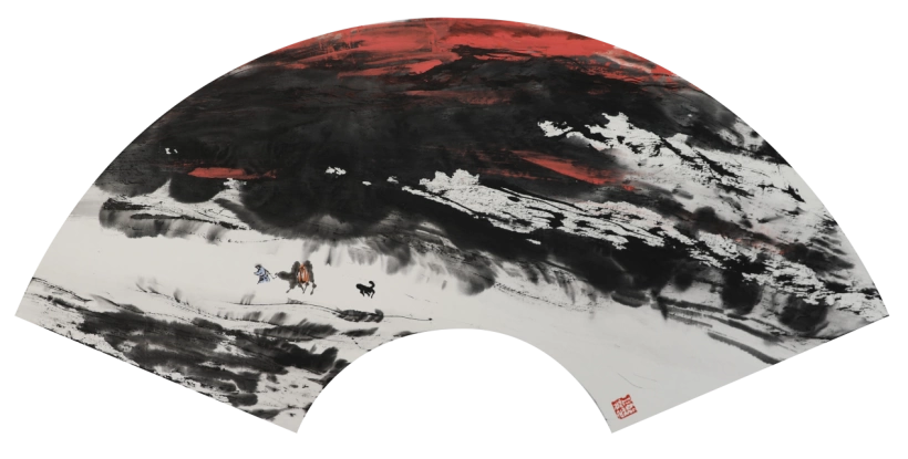 郭正英国画山水画-笔下的西域风情插图1