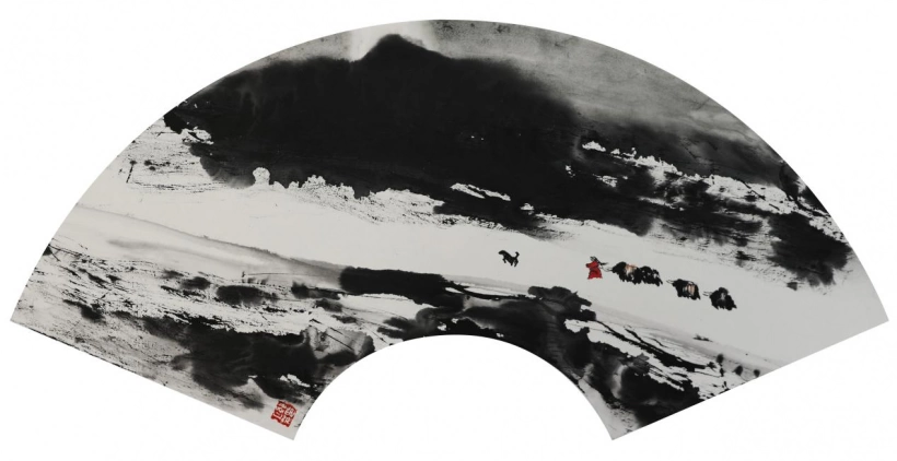 郭正英国画山水画-笔下的西域风情插图2