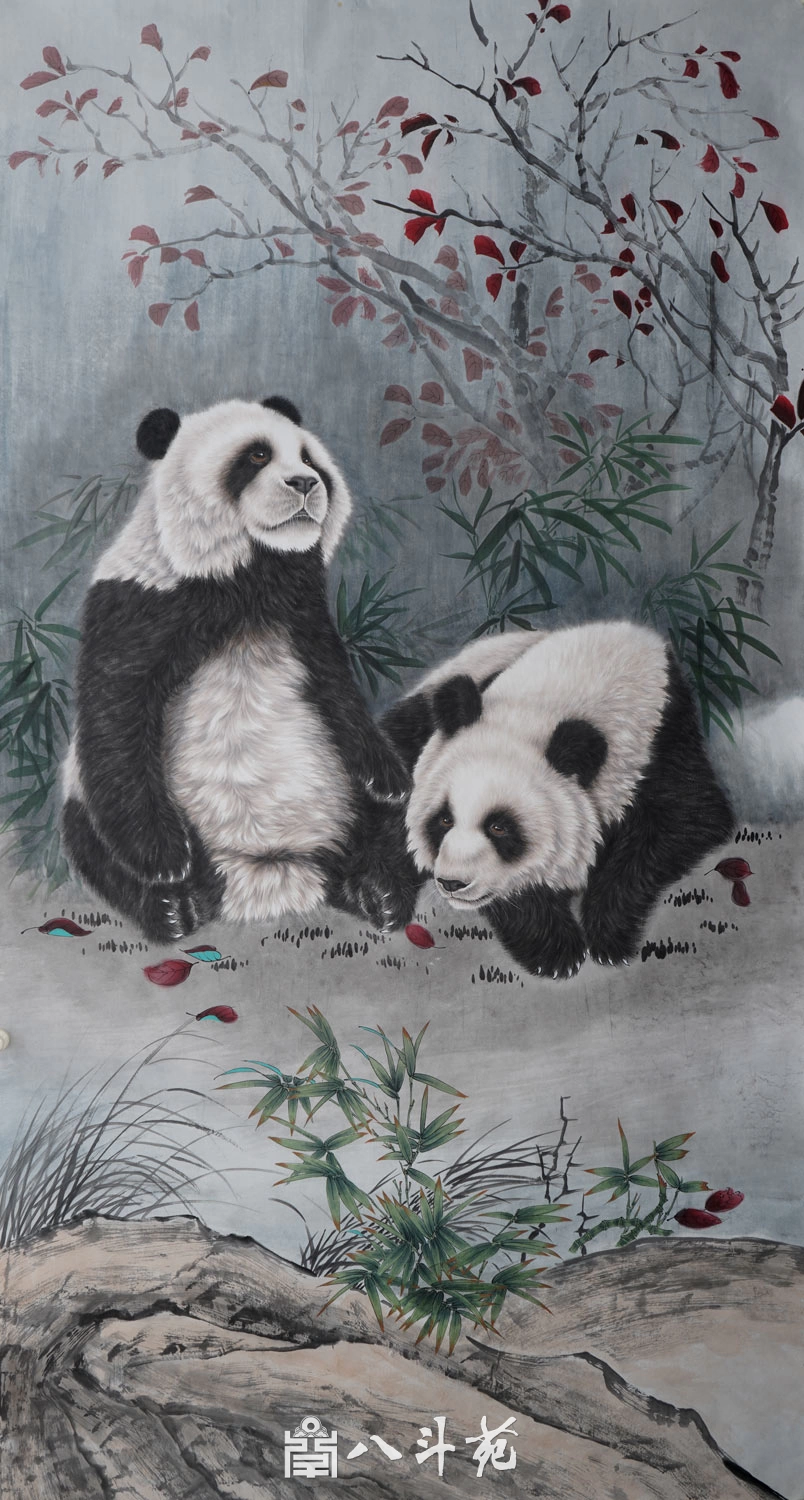 朱绍城工笔动物画系列欣赏之熊猫-作品定制收藏插图14