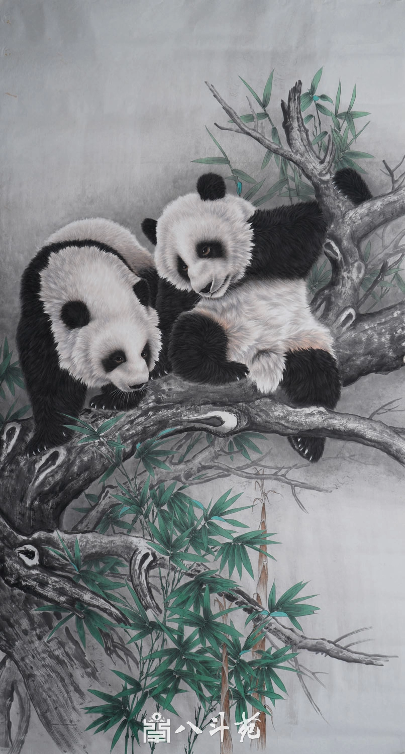 朱绍城工笔动物画系列欣赏之熊猫-作品定制收藏插图15