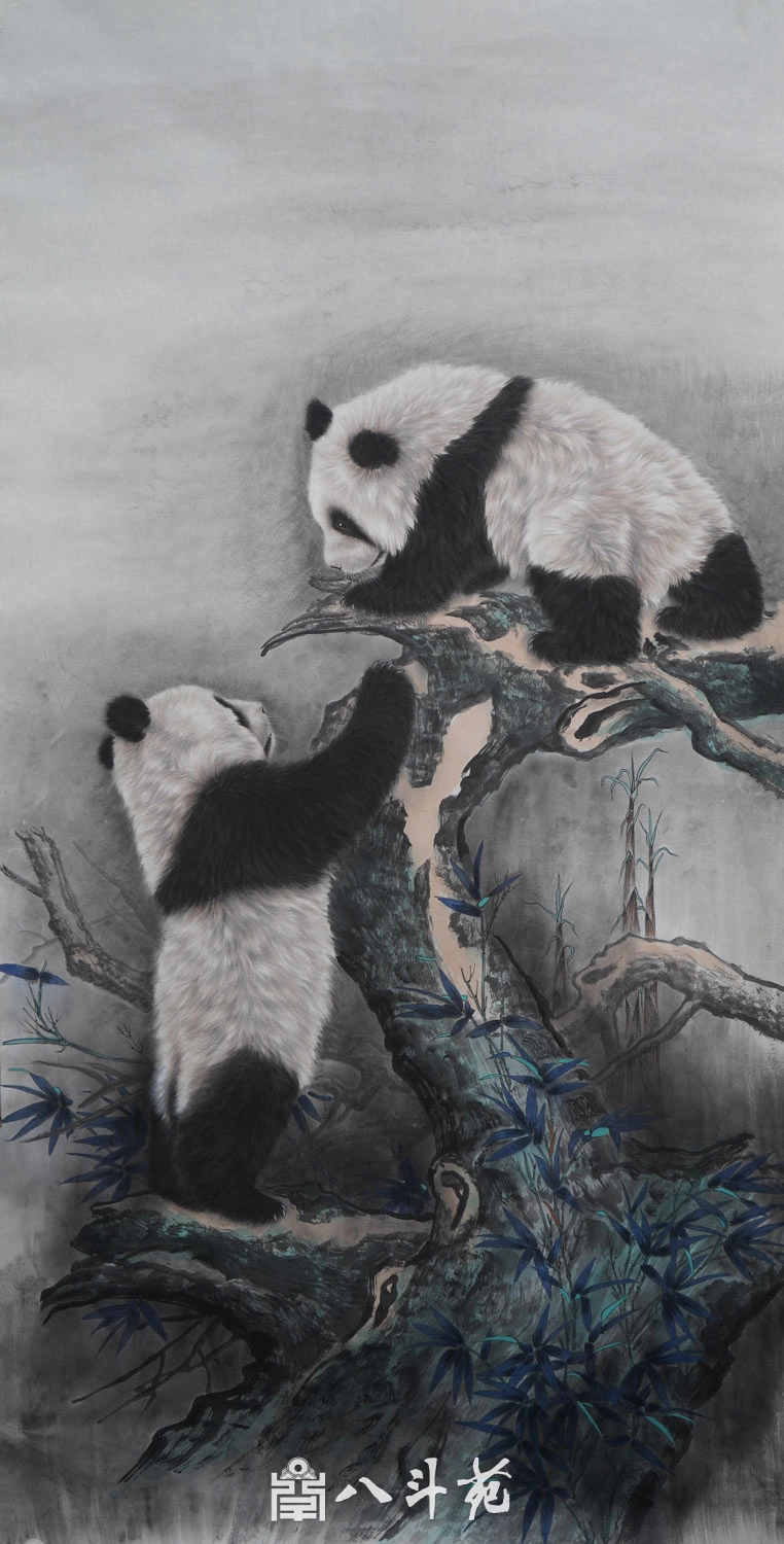 朱绍城工笔动物画系列欣赏之熊猫-作品定制收藏插图18