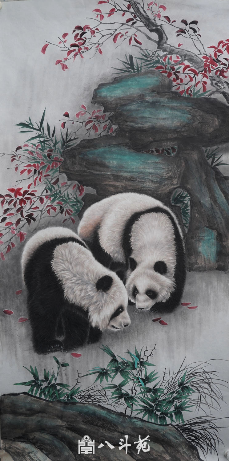 朱绍城工笔动物画系列欣赏之熊猫-作品定制收藏插图13