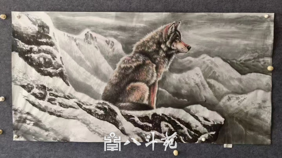 朱绍城工笔动物画系列欣赏之狼狐豹-作品定制收藏插图5