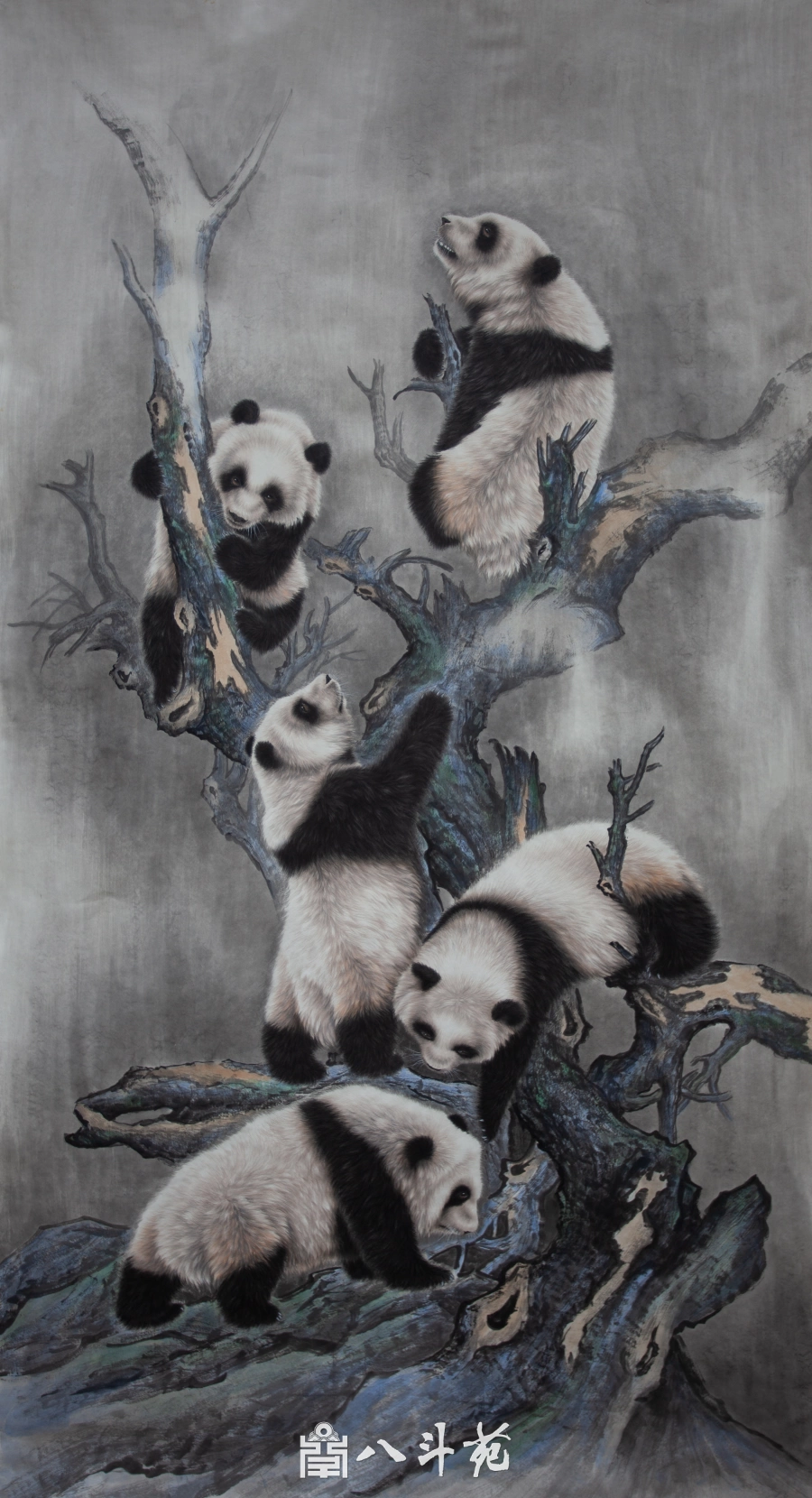 朱绍城工笔动物画系列欣赏之熊猫-作品定制收藏插图10