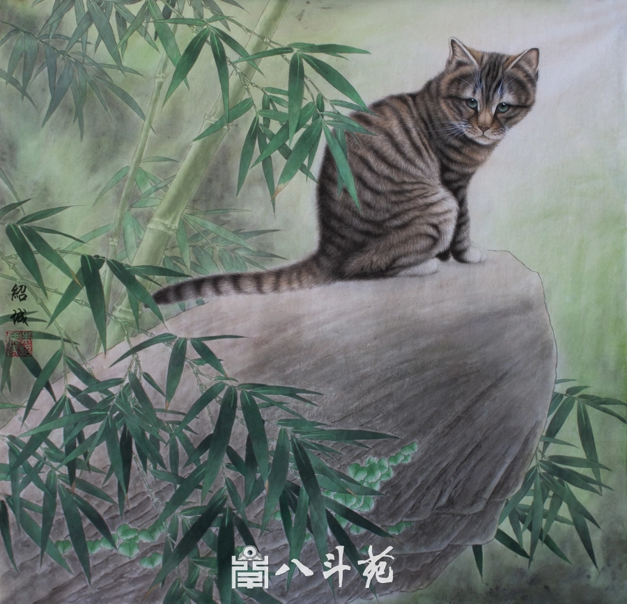朱绍城工笔动物画系列欣赏之猫狗-作品定制收藏插图2