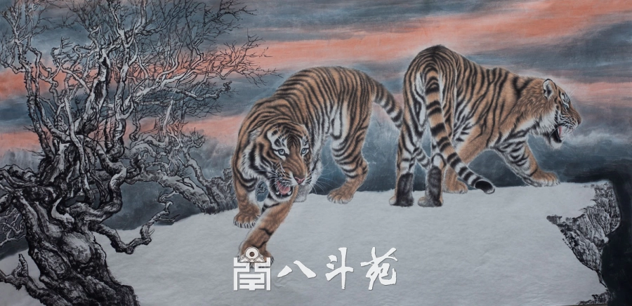 朱绍城工笔动物画系列欣赏之老虎-作品定制收藏插图19