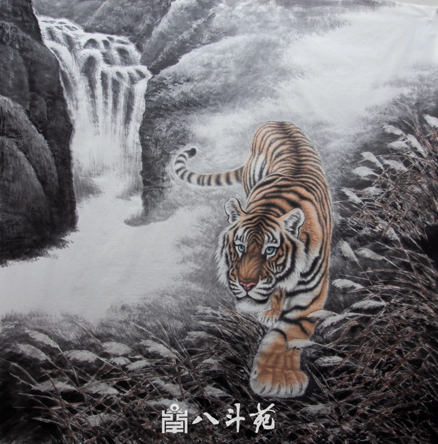 朱绍城工笔动物画系列欣赏之老虎-作品定制收藏插图17