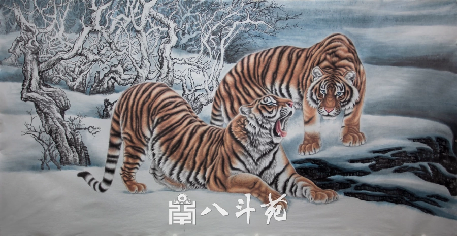 朱绍城工笔动物画系列欣赏之老虎-作品定制收藏插图16