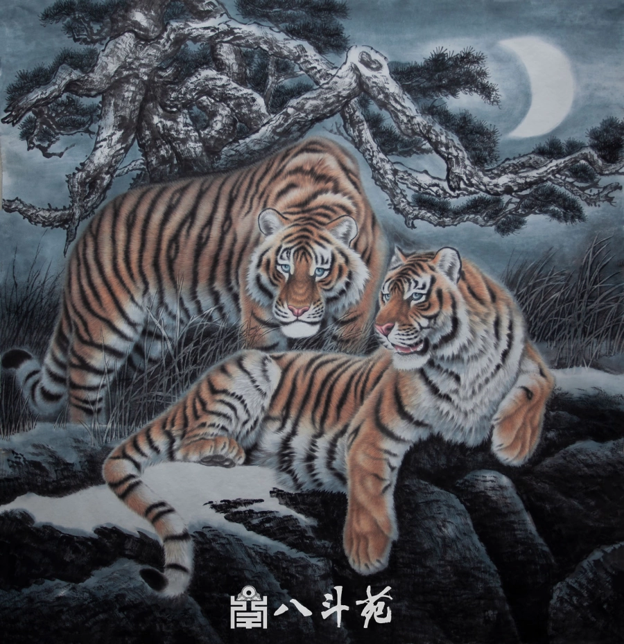 朱绍城工笔动物画系列欣赏之老虎-作品定制收藏插图15