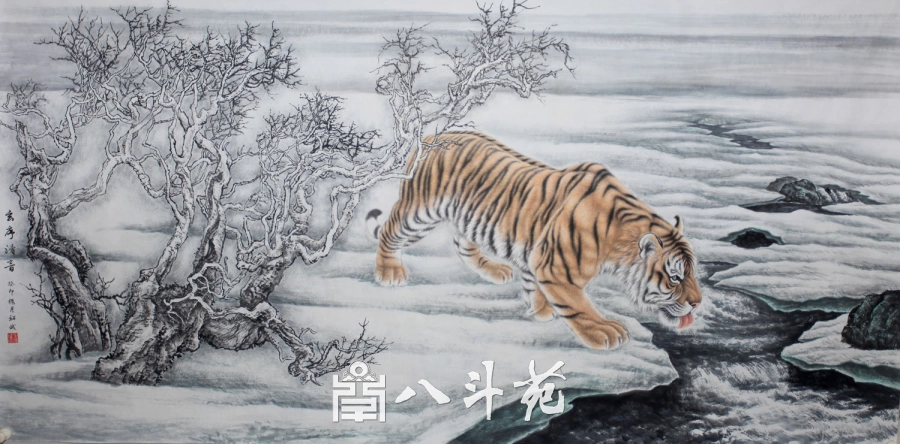 朱绍城工笔动物画系列欣赏之老虎-作品定制收藏插图8