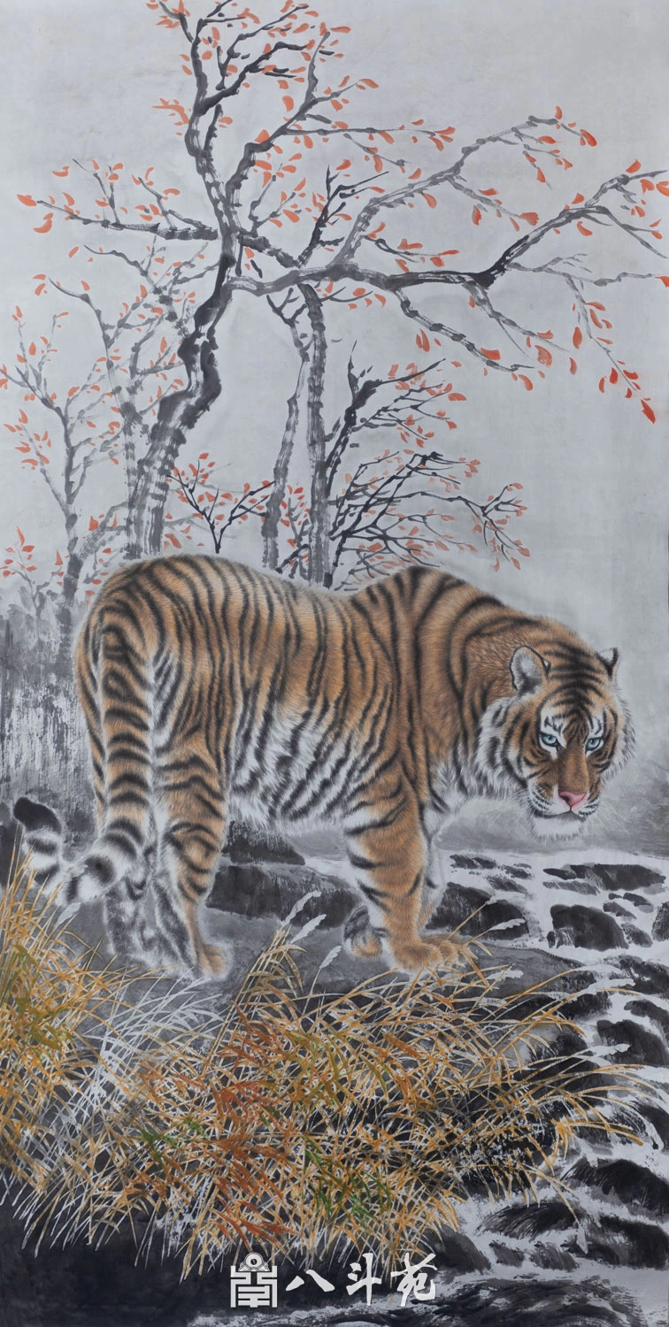 朱绍城工笔动物画系列欣赏之老虎-作品定制收藏插图6