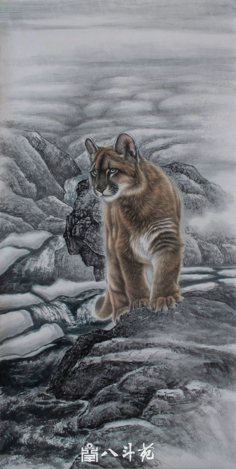 朱绍城工笔动物画系列欣赏之狼狐豹-作品定制收藏插图7