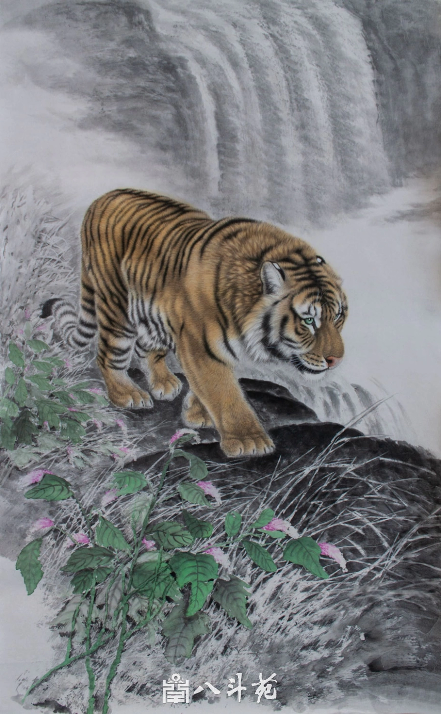 朱绍城工笔动物画系列欣赏之老虎-作品定制收藏插图3