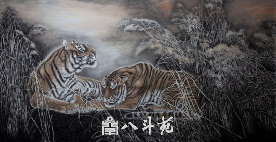 朱绍城工笔动物画系列欣赏之老虎-作品定制收藏插图5
