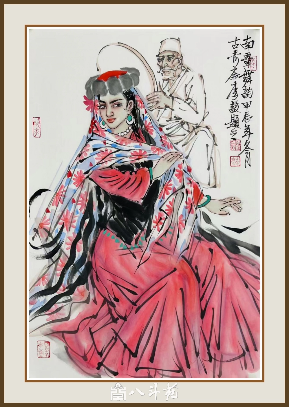 李毅重彩人物画-描绘丝路与边塞民族风情插图1