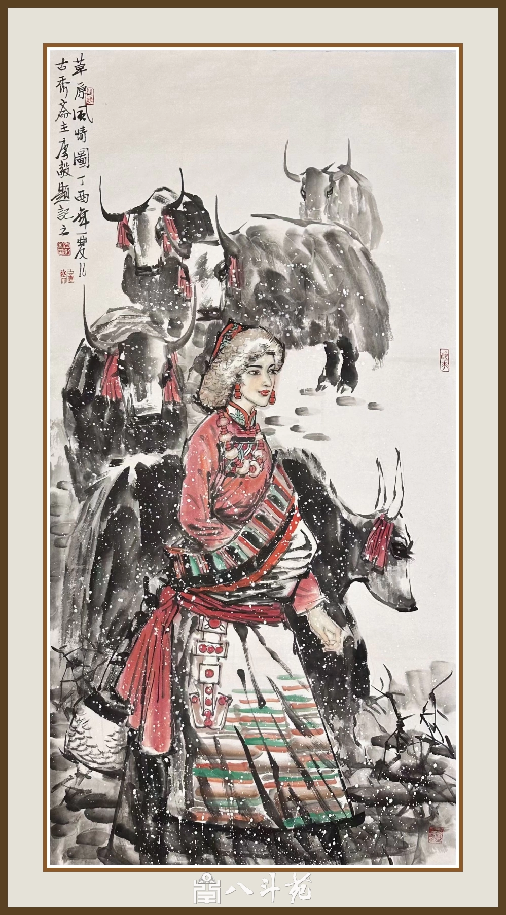 李毅重彩人物画-描绘丝路与边塞民族风情插图3