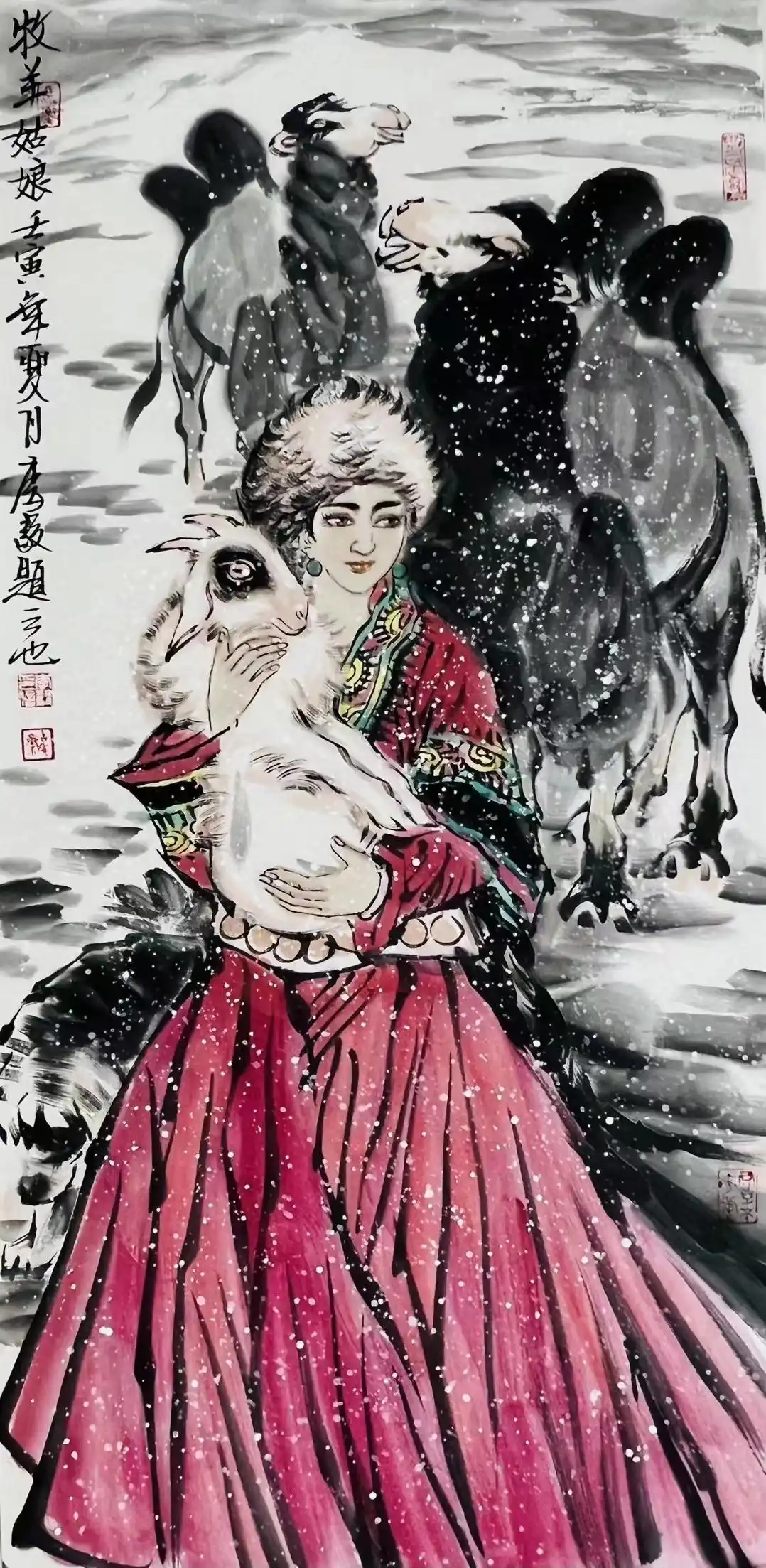 李毅重彩人物画-描绘丝路与边塞民族风情插图5