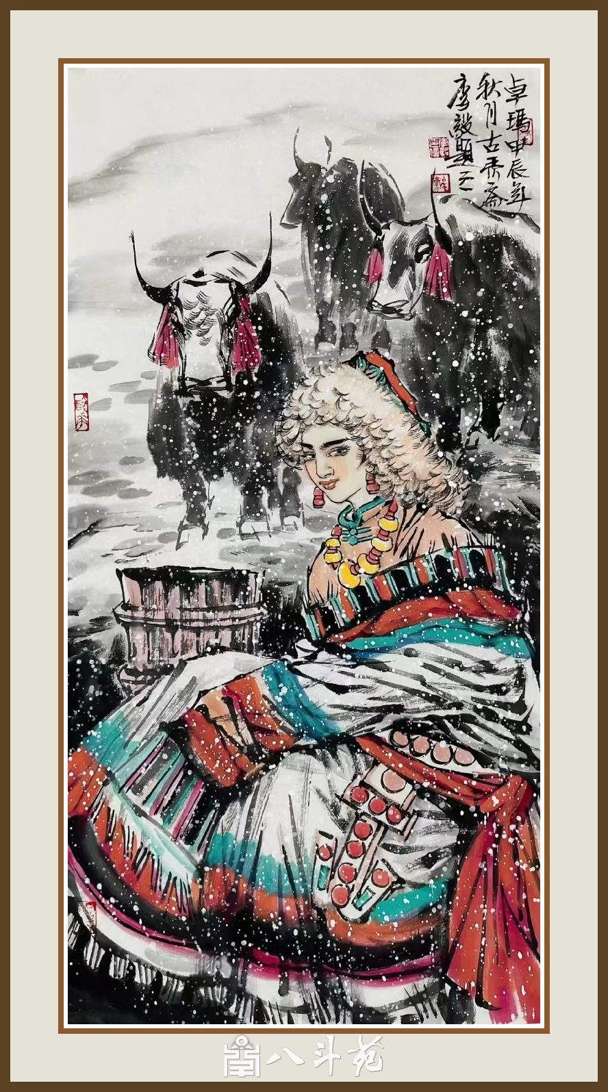 李毅重彩人物画-描绘丝路与边塞民族风情插图7