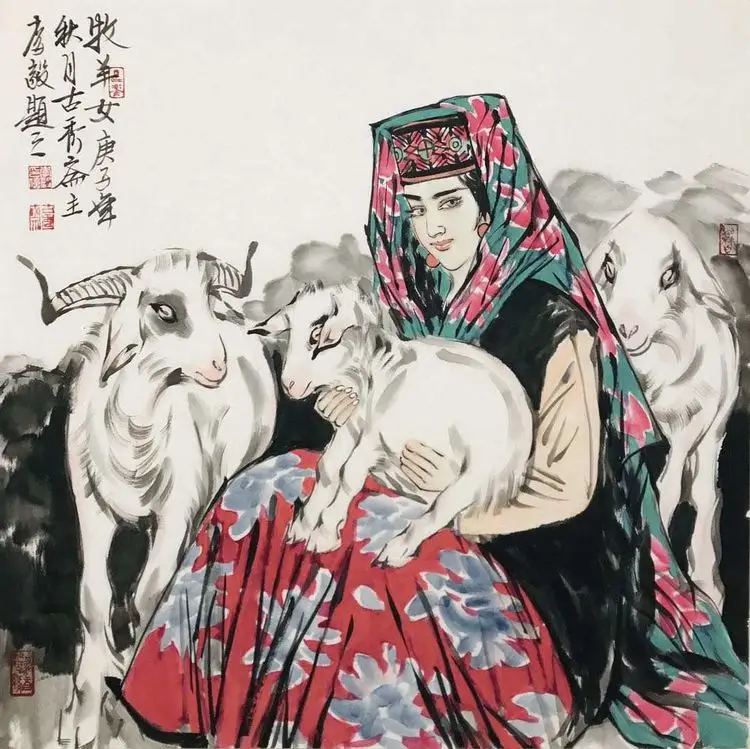 李毅重彩人物画-描绘丝路与边塞民族风情插图15 李毅重彩人物画-描绘丝路与边塞民族风情插图15