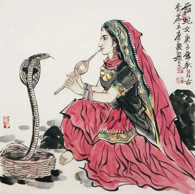 李毅重彩人物画-描绘丝路与边塞民族风情插图14