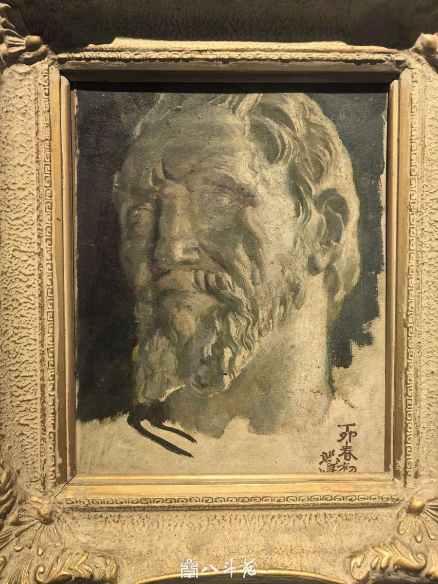 徐悲鸿老年男子油画肖像（1927年，署“丁卯春初”）